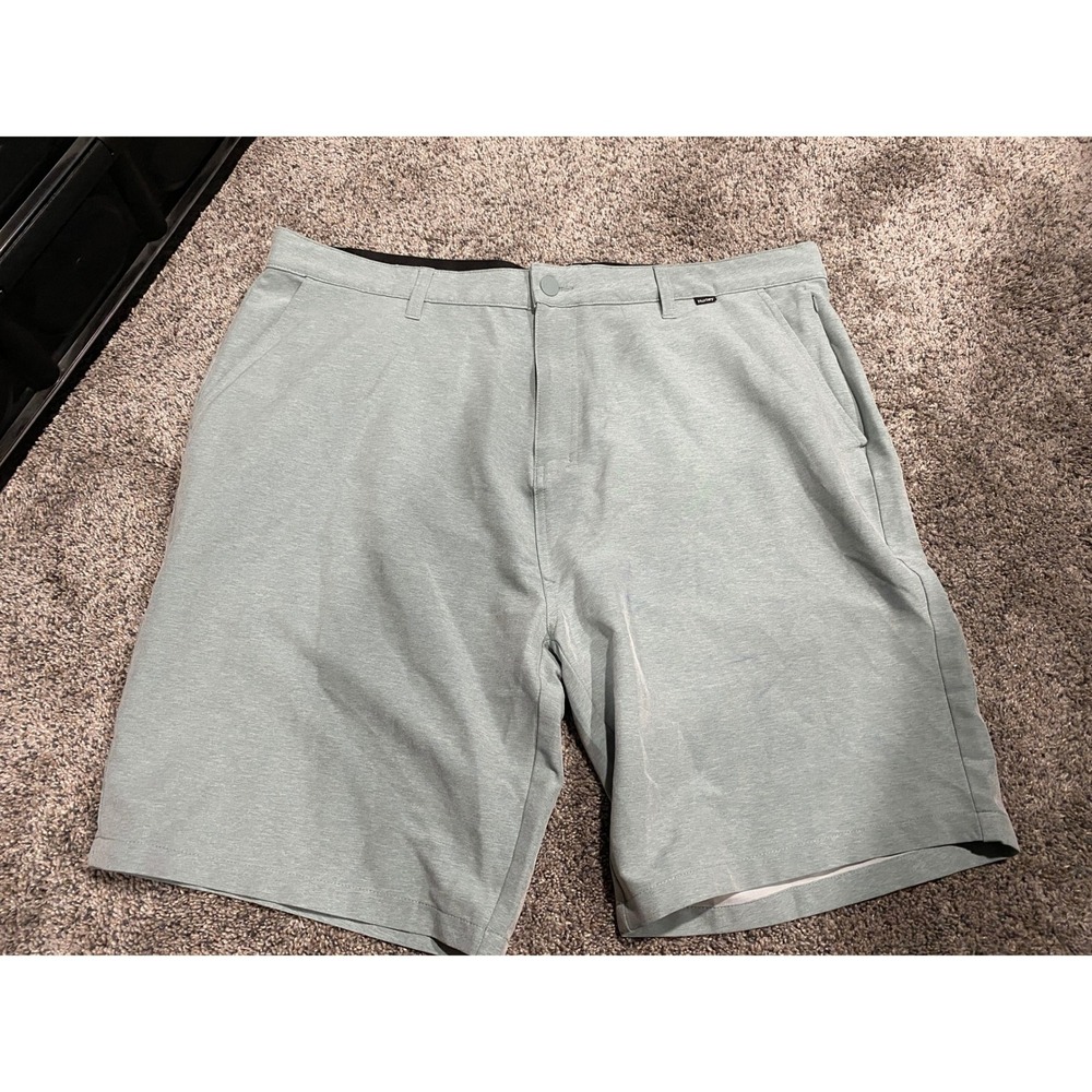 Hurley Hybrid Shorts Mens Dri-FIT Walk Shorts Light Green Size 40 Excellent